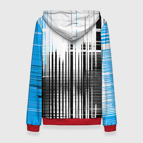 Женская толстовка Сине-чёрный гранж на белом фоне / 3D-Красный – фото 2