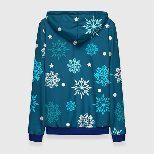 Женская толстовка Резные снежинки / 3D-Синий – фото 2