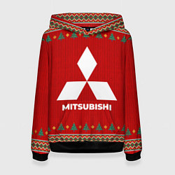 Толстовка-худи женская Mitsubishi new year, цвет: 3D-черный