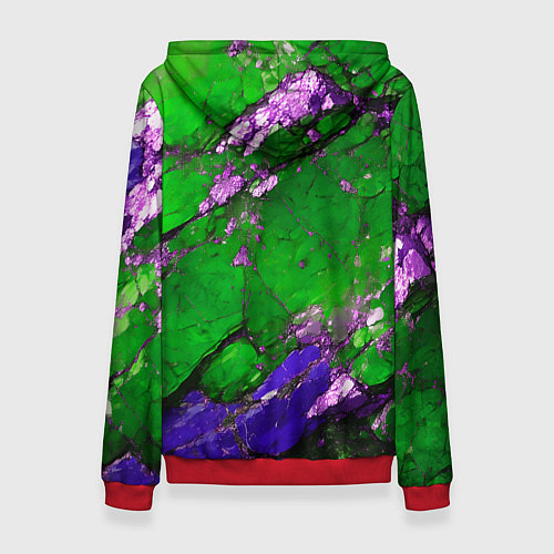 Женская толстовка A purple mineral in a green stone / 3D-Красный – фото 2