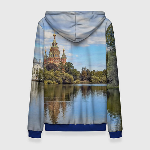 Женская толстовка Собор святых апостолов Петра и Павла в Петергофе / 3D-Синий – фото 2