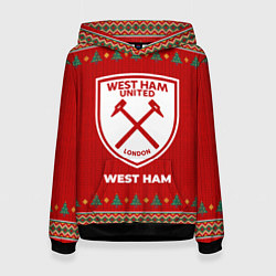 Толстовка-худи женская West Ham new year, цвет: 3D-черный