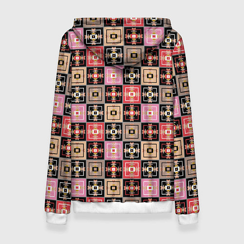 Женская толстовка Разноцветная плитка с геометрическим рисунком / 3D-Белый – фото 2