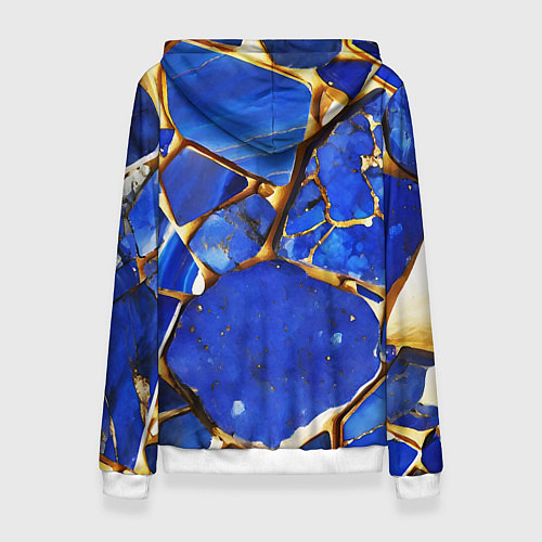 Женская толстовка A gold mineral in a blue stone / 3D-Белый – фото 2