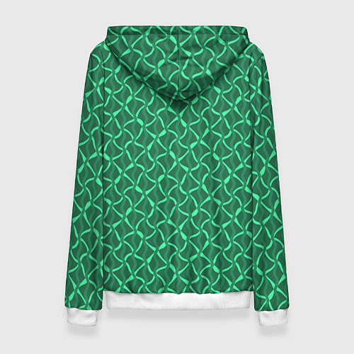 Женская толстовка Зелёный нефритовый искажение / 3D-Белый – фото 2