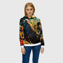 Толстовка-худи женская Абстракция ктулху - нейросеть, цвет: 3D-белый — фото 2