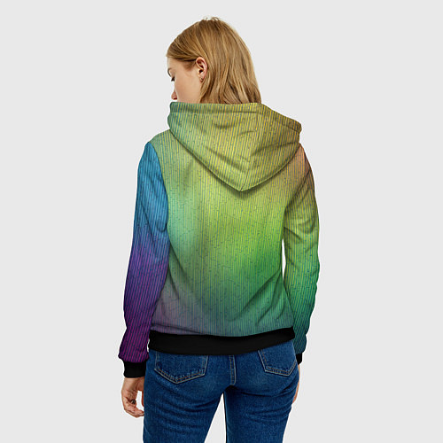 Женская толстовка Цветной металл с градиентом / 3D-Черный – фото 4