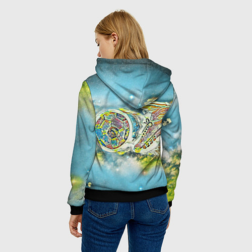 Женская толстовка Удар по воротам / 3D-Черный – фото 4