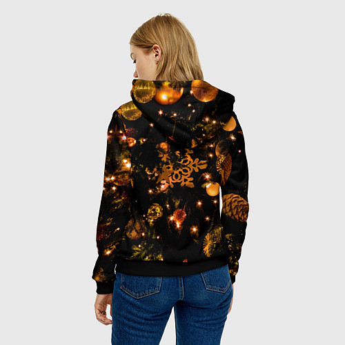 Женская толстовка Новогоднее украшение / 3D-Черный – фото 4