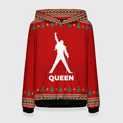 Толстовка-худи женская Queen new year, цвет: 3D-черный