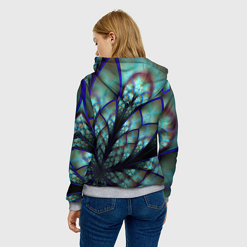 Женская толстовка Абстракция неон / 3D-Меланж – фото 4