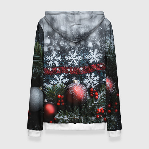 Женская толстовка Новогодние снежинки / 3D-Белый – фото 2