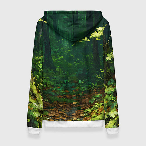 Женская толстовка Зелёный летний лес / 3D-Белый – фото 2