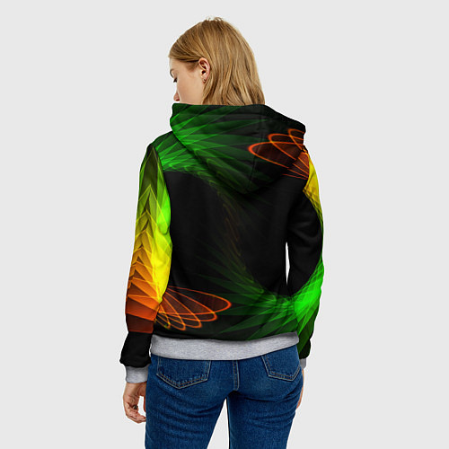 Женская толстовка Оптический дым текстура / 3D-Меланж – фото 4