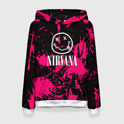 Толстовка-худи женская Nirvana pink color, цвет: 3D-белый