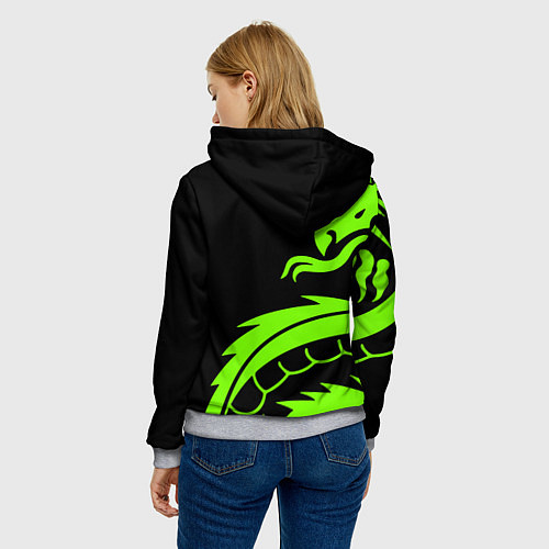 Женская толстовка Квейк кислотный дракон лого / 3D-Меланж – фото 4