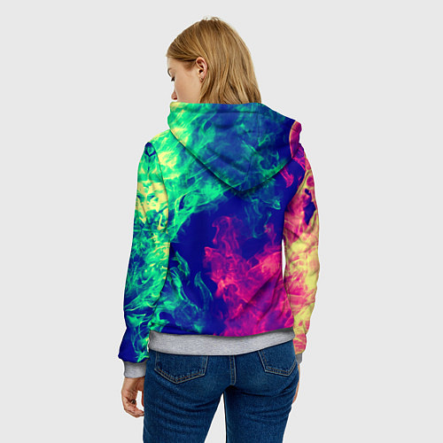 Женская толстовка Огненный стиль текстура / 3D-Меланж – фото 4