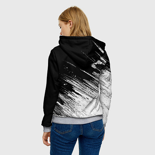 Женская толстовка Stray kids - черно-белый / 3D-Меланж – фото 4