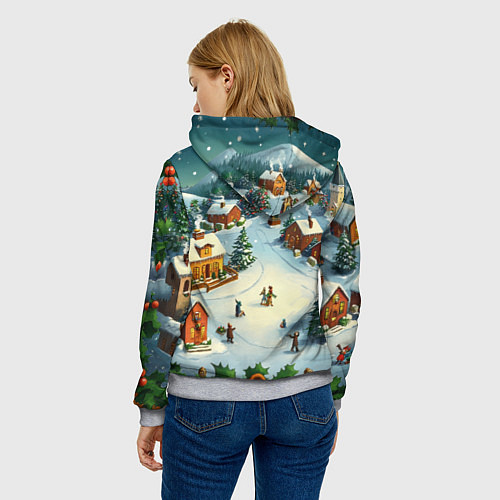 Женская толстовка Каникулы нового года / 3D-Меланж – фото 4