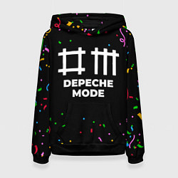 Толстовка-худи женская Depeche Mode конфети, цвет: 3D-черный