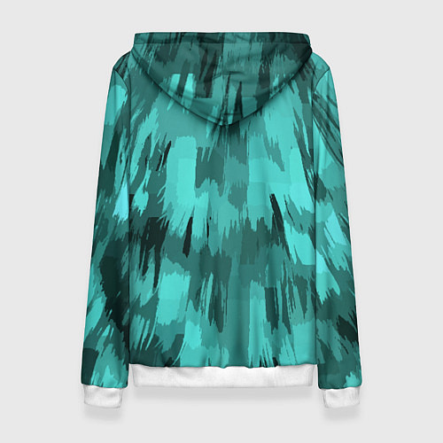 Женская толстовка Бирюзовый камуфляж / 3D-Белый – фото 2