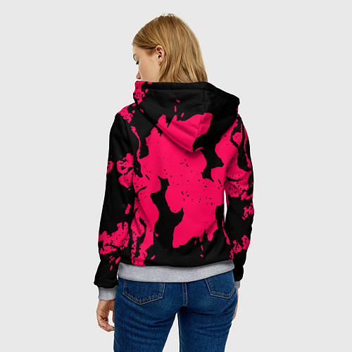 Женская толстовка Nissan fire pink / 3D-Меланж – фото 4