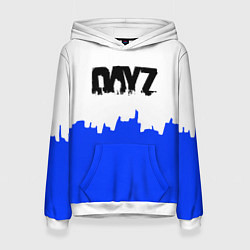 Толстовка-худи женская Dayz сине белая геомтерия, цвет: 3D-белый