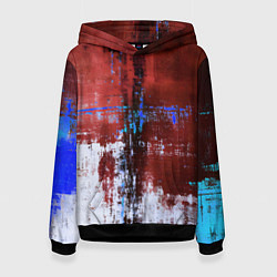 Толстовка-худи женская Ржавчина красно-белая, цвет: 3D-черный