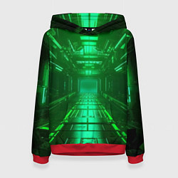 Толстовка-худи женская Зелёный коридор, цвет: 3D-красный