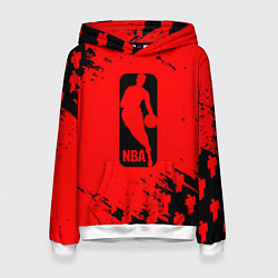 Толстовка-худи женская NBA краски баскетбол, цвет: 3D-белый