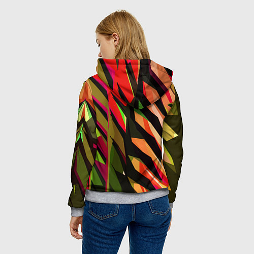 Женская толстовка Красно-чёрная абстракция / 3D-Меланж – фото 4