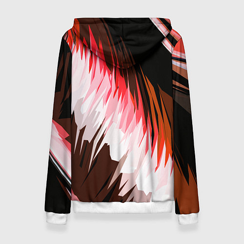 Женская толстовка Красно-белая абстракция на чёрном фоне / 3D-Белый – фото 2