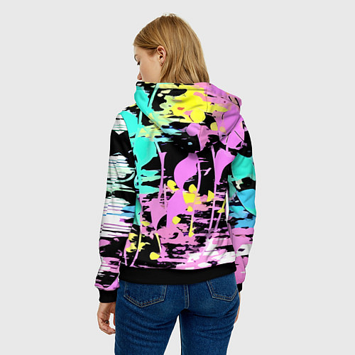 Женская толстовка Color expressive abstraction - Milano / 3D-Черный – фото 4
