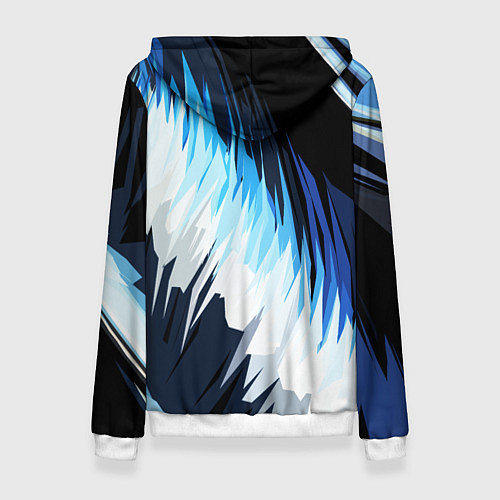 Женская толстовка Бело-синие острые полосы / 3D-Белый – фото 2