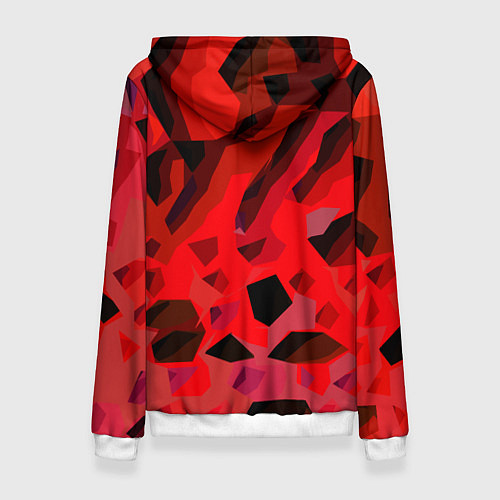 Женская толстовка Чёрно-красная пористая абстракция / 3D-Белый – фото 2