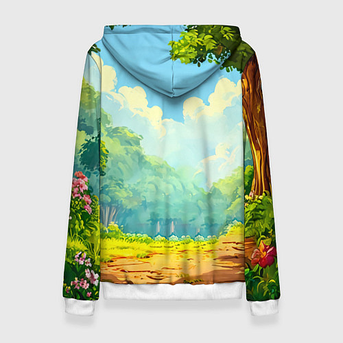 Женская толстовка Слоненок в лесу / 3D-Белый – фото 2