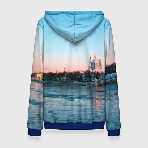 Женская толстовка Смольный собор в Санкт-Петербурге / 3D-Синий – фото 2