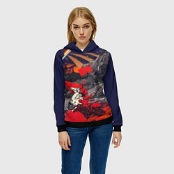 Толстовка-худи женская Советский Союз - Заря Человечества, цвет: 3D-черный — фото 2