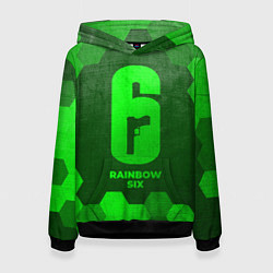 Толстовка-худи женская Rainbow Six - green gradient, цвет: 3D-черный