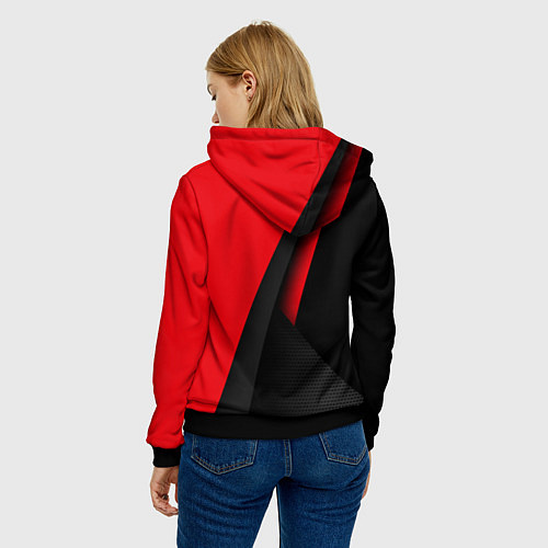 Женская толстовка N7 - красная униформа / 3D-Черный – фото 4
