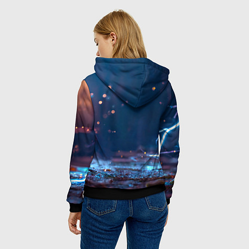 Женская толстовка Синий утенок / 3D-Черный – фото 4