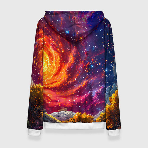 Женская толстовка Кукушка в космосе / 3D-Белый – фото 2