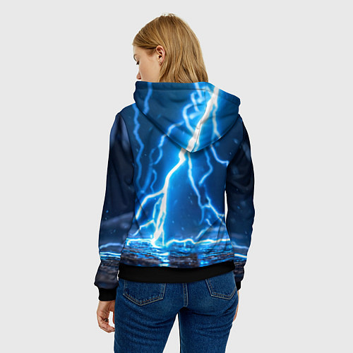 Женская толстовка Пингвин удар молнии / 3D-Черный – фото 4