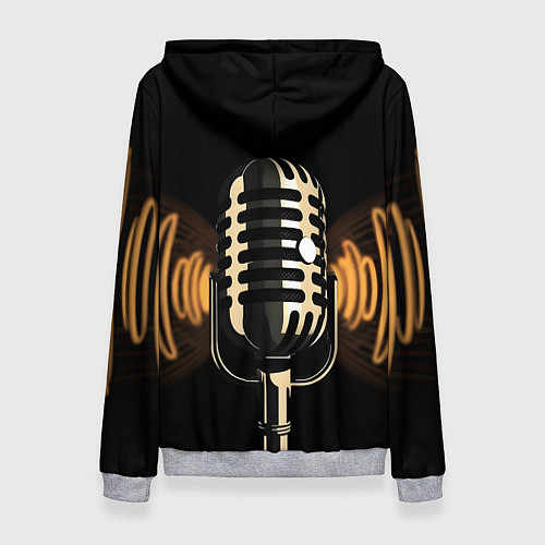 Женская толстовка Микрофон и звук / 3D-Меланж – фото 2