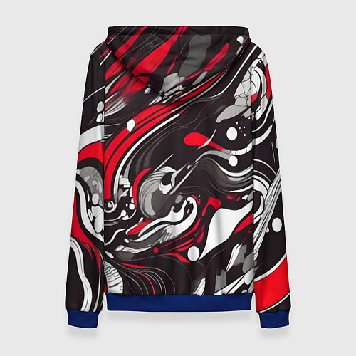 Женская толстовка Красно-белые волны / 3D-Синий – фото 2