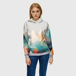 Толстовка-худи женская Разноцветный горный хребет, цвет: 3D-меланж — фото 2