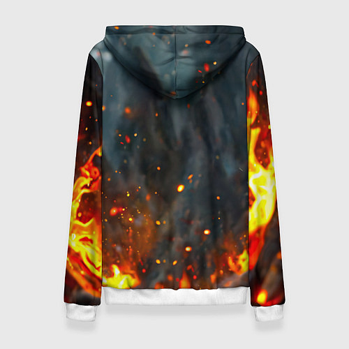 Женская толстовка Лисичка в огне / 3D-Белый – фото 2