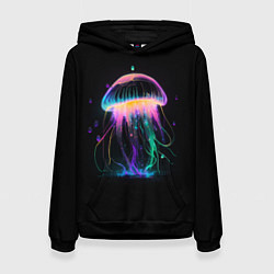 Толстовка-худи женская Свет медузы, цвет: 3D-черный