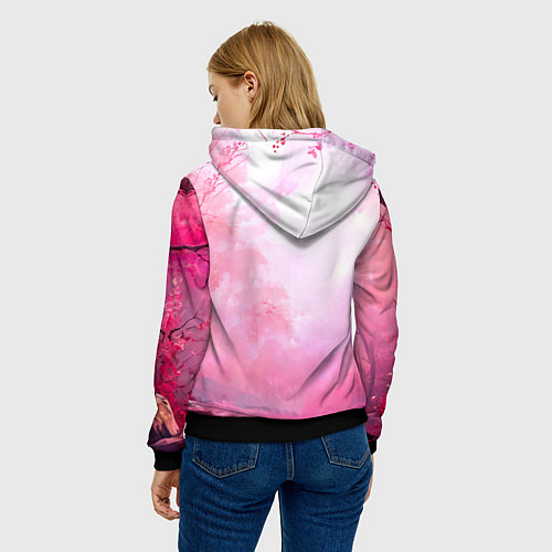 Женская толстовка Олень в розовом свете / 3D-Черный – фото 4