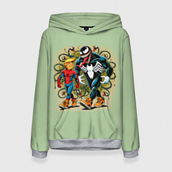 Толстовка-худи женская Venom and Spider-Trump - meme, цвет: 3D-меланж